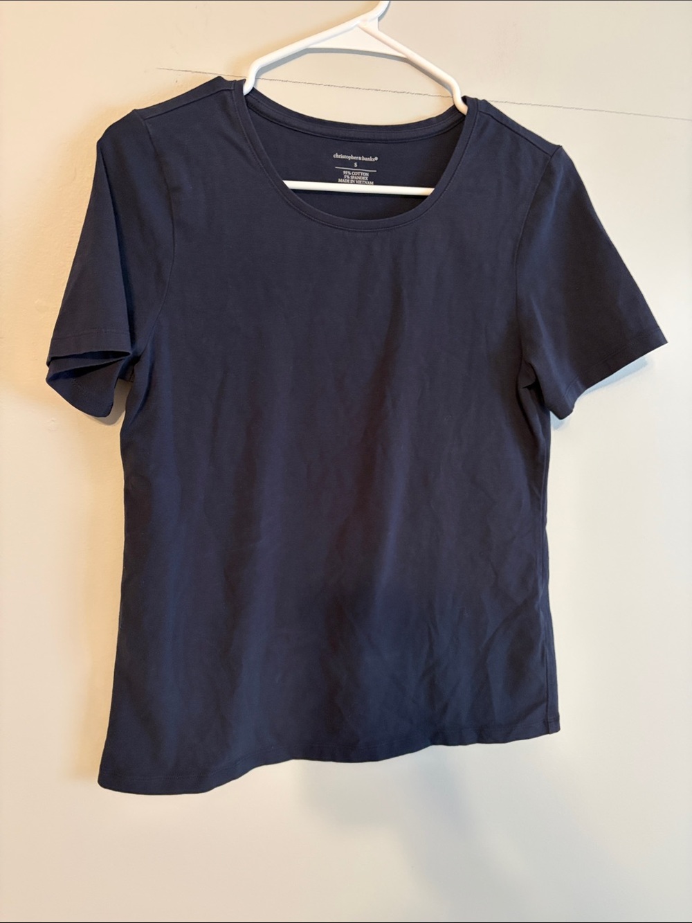 Christopher & Banks Classic Navy Short Sleeve Crewneck Tee. Small. Cotton/spand